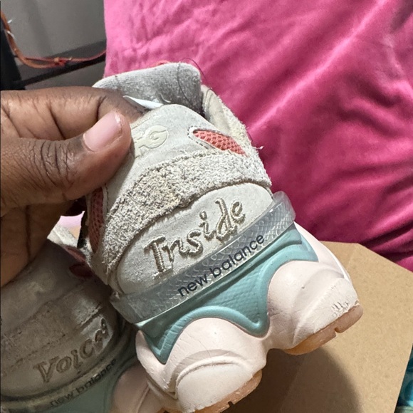 New Balance Women's Peach & Pink 9060 Suede Mesh Sneaker - Picture 7 of 7